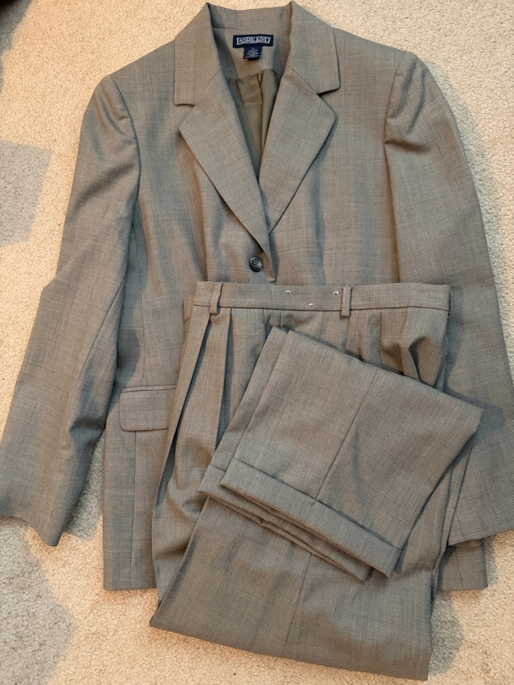 Lands' End Women's Two-Piece Suit in Light Taupe